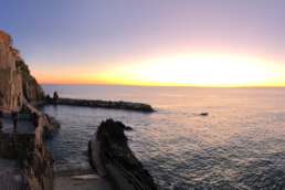 Cinque Terre Dorf Manarola im Sonnenuntergang